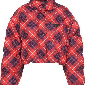 Prada plaid puffer jacket